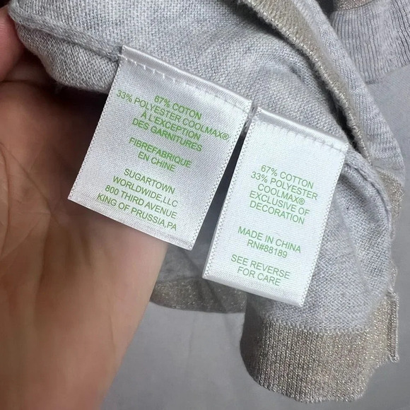 Lilly Pulitzer Charla Sweater CoolMax Heathered Crew Light Gray Size Medium - Picture 8 of 9